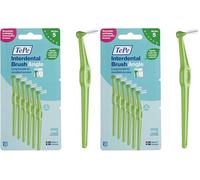 TePe Interdental Brush Angle, Green, 0.8mm/ISO 5, 6pcs, Plaque Remover, Easy and efficient Cleaning Between Teeth, Tooth Floss for Small Gaps, Carton Pack (Pack of 2)