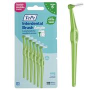 TePe Interdental Brush Angle, Green, 0.8mm/ISO 5, 6pcs, Plaque Remover, Easy and efficient Cleaning Between Teeth, Tooth Floss for Small Gaps, Carton Pack