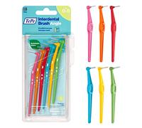 TePe Interdental Brush Angle, Mixed Pack, 0.4-0.8mm/ISO 0-5, 6pcs, Interspace Cleaning, Plaque Remover for Teeth with Narrow to Small Gaps