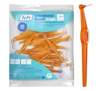 TePe Interdental Brush Angle, Orange, 0.45mm/ISO 1, 20pcs | Cleaning between teeth, Plaque remover for teeth with narrow gaps, for Healthy gums