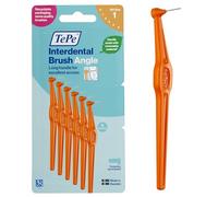 TePe Interdental Brush Angle, Orange, 0.45mm/ISO 1, 6pcs, Interspace Cleaning, Plaque Remover for Teeth with Narrow Gaps, ensures Strong Gums, Carton Pack