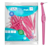 TePe Interdental Brush Angle, Pink, 0.4mm/ISO 0, 20pcs, Interspace Cleaning, Plaque Remover for Teeth with Narrow Gaps, ensures Strong Gums