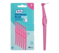 TePe Interdental Brush Angle, Pink, 0.4mm/ISO 0, 6pcs, Interspace Cleaning, Plaque Remover for Teeth with Narrow Gaps, ensures Strong Gums, Carton Pack