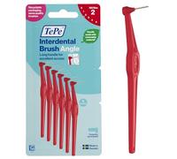 TePe Interdental Brush Angle, Red, 0.5mm/ISO 2, 6pcs, Interspace Cleaning, Plaque Remover for Teeth with Narrow Gaps, ensures Strong Gums and Teeth, Carton Pack