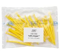 TePe Interdental Brush Angle - Yellow 0.7mm 25 pack by "TePe Oral Health Care, Inc."