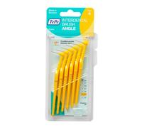 TePe Interdental Brush Angle, Yellow, 0.7mm/ISO 4, 6pcs, Plaque Remover, Easy and efficient Cleaning Between Teeth, Tooth Floss for Small Gaps, Carton Pack