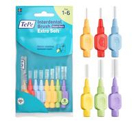 TePe Interdental Brush, Extra Soft, Mixed Pack, 0.45-1.1mm/ISO 1-6, 8pcs, Plaque Removal, flossers for Wide Gaps, from Narrow to Large Gaps