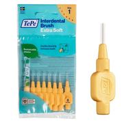 TePe Interdental Brush, Extra Soft, Orange, 0.45mm/ISO 1, 8pcs, teeth cleaning plaque removal, efficient clean between teeth, for narrow gaps