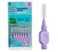 TePe Interdental Brush, Extra Soft, Purple, 1.1mm/ISO 6, 8pcs, Plaque Removal, Effective Cleaning Between Teeth, Dental flosser for Large Gaps