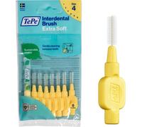 TePe Interdental Brush, Extra Soft, Yellow, 0.7mm/ISO 4, 8pcs, Efficient Cleani
