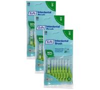 TePe Interdental Brush, Original, Green, 0.8 mm/ISO 5, 8pcs, Plaque Removal, efficient Clean Between The Teeth, Tooth Floss, for Narrow Gaps (Pack of 3)