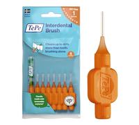 TePe Interdental Brush, Original, Orange, 0.45mm/ISO 1, 8pcs, Teeth Cleaning Plaque Removal, efficient Clean Between Teeth, for Narrow Gaps