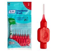 TePe Interdental Brush, Original, Red, 0.5mm/ISO 2, 8pcs, efficient Cleaning Between Teeth, Plaque Remover and Dental flosser for Narrow Gaps