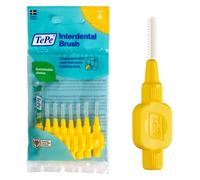 TePe Interdental Brush, Original, Yellow, 0.7mm/ISO 4, 8pcs, efficient Cleaning Between Teeth, Plaque Remover and Dental flosser for Small Gaps