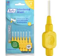 TePe Interdental Brush, Original, Yellow, 0.7mm/ISO 4, 8pcs, efficient Cleaning Between Teeth, Plaque Remover and Dental flosser for Small Gaps
