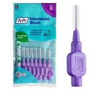 TePe Interdental Brush, Original, Purple, 1.1mm/ISO 6, 8pcs, plaque removal, effective cleaning between teeth, dental flosser for large gaps