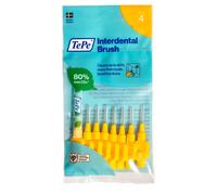 TePe Interdental Brush, Original, Yellow, 0.7mm/ISO 4, 8pcs, efficient Cleaning Between Teeth, Plaque Remover and Dental flosser for Small Gaps
