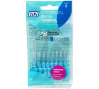 TePe Interdental Brushes 0.6mm Blue Plastic coated wires - 2 Packets of 8 (16 Brushes)