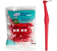 TePe Angle Interdental Brushes - 0.5mm Red - Size 2 small gaps (Pack of 25)