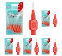 TePe Interdental Brushes Red Extra Soft (0.5mm - Size 2) / Simple and Effective Cleaning of interdental Spaces / 1 x 8 Brushes (Pack of 5)