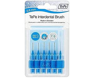 TePe Pack of 6 Blister Interdental Brushes Blue 0.6mm