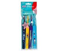 TePe Select Compact Toothbrush, Kids Extra Soft, Mixed Pack, 4pcs, Kids Toothbrush, Soft Bristle Toothbrush for Gentle and efficient Cleaning