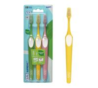 TePe Supreme Toothbrush, Soft, Assorted Colours, 3pcs, Plaque Remover, efficient Cleaning with Two-Level filaments, Soft Bristle Toothbrush