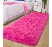 Tepook Soft Runner Rugs for Bedroom 2x6 ft with Rubber Backing, Hot Pink Fluffy Rugs for Living Room, Shag Bedside Rug Fuzzy Plush Carpet for Room, Area Rug for Dorm Nursery Hallway Indoor Home Decor