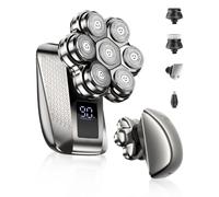 TEPOTZ Electric Head Shavers for Bald Men, 7D Detachable Head Shaver, 5-in-1 Grooming Kit, Type-C Fast Charge, Waterproof Wet/Dry, Electric Razor, LED Display, Men Gift for Father's Day-Matte Gunmetal