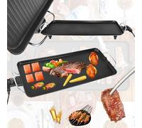Teppanyaki Grill，1500W Electric Grill BBQ Griddle， Large Teppanyaki Hot Plate ，5 Temp Control Quick 240°C Heating - Energy Saving Electric BBQ for Sunday Roasts, Pancakes & Indoor Grilling