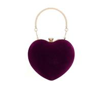 TEPPOIC Women Heart Shape Evening Bag Handbag Mini Clutch Chain Purse Cocktail Prom Evening Tote (Purple)