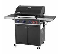 Tepro 4 Burner Gas BBQ Grill - 146 x 108cm | Outdoor Barbecue with Piezo Ignition Powerzone Burner & Side Burner & Lid | Easy Set Up, Side Tables, a Warming Rack & Thermometer | Garden Cooking