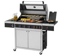 Tepro 6 Burner Gas BBQ Grill - 84 x 43cm | Outdoor Electric Push Ignition Stainless Steel & Powerzone Burner Barbecue with Lid | Easy Set Up & Accessories Included | Home & Garden Cooking