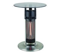 Monterey 1.2kW Glass Table Bar Heater for the Patio Tepro Silver One Size