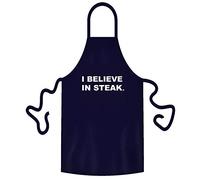 teprovo Men Grilling Apron Cooking Apron Bib Apron Men Present Cooking Barbecuing 116cm Dark Blue Kitchen Apron - I Believe in Steak