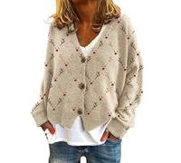 TEPTDirio Cardigans for Women UK Cute Floral Print Buttons for Cardigan Colour Blocking Plus Size Crochet Cardiganes Casual V Neck Ladies Jumpers Spring Fall Loose Long Sleeve Tops Women Sale