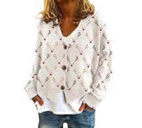TEPTDirio Cardigans for Women UK Cute Floral Print Buttons for Cardigan Colour Blocking Plus Size Crochet Cardiganes Casual V Neck Ladies Jumpers Spring Fall Loose Long Sleeve Tops Women Sale