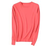 TEPTDirio Cashmere Jumpers Ladies Long Sleeve Plus Size Womens Sweaters Crew Neck Lightweight Soft Knitted Jumpers Loose Sweatshirt Workout Autumn Winter Oversized Womens Tops Size 18