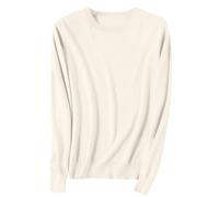 TEPTDirio Cashmere Jumpers Ladies Long Sleeve Plus Size Womens Sweaters Crew Neck Lightweight Soft Knitted Jumpers Loose Sweatshirt Workout Autumn Winter Oversized Womens Tops Size 18 Beige