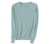 TEPTDirio Cashmere Jumpers Ladies Long Sleeve Plus Size Womens Sweaters Crew Neck Lightweight Soft Knitted Jumpers Loose Sweatshirt Workout Autumn Winter Oversized Womens Tops Size 18 Mintgreen