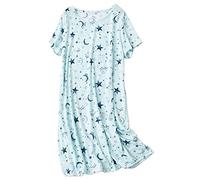 TEPTDirio Cotton Nightdresses for Women Uk Women's Nightdresses & Nightshirts Winceyette Nightdress Plus Size Maternity Black Oversized Shirt Ladies Wear Long Nighties Women Uk Dress T Shirt