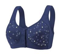 TEPTDirio Front Fastening Bras for Women UK Plus Size Full Coverage Seamless Bra No Underwire Lace Sponge Cup Front Closure Bralette for Seniors Maximum Support Nursing Bras Comfortable Lace Bra