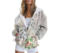 TEPTDirio Grey Zip up Hoodie Tie Dye Floral Print Hoodies for Women Uk Long Sleeve Womens Zip up Hoodie Casual Loose Work Hoodie Solid Color Pink Hoodie Casual Loose Green Hoodie Sweatshirt Hoodie