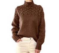 TEPTDirio Ladies Chunky Knitting Patterns Funnel Neck & Polo Neck Jumpers Black Funky Jumper