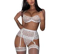 TEPTDirio Lingerie Body Suits Lace Nightdress Lingerie with Garter Lingerie Panty Errotic Lingerie Set Lingerie Party Decorations Plus Size Wet Look Lingerie