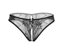TEPTDirio Strings Lace Transparent Underwear Sexy Panties Panties G Women Thongs Plus Size Gothic Lingerie for Women (Black, One Size)
