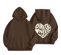 TEPTDirio Women's Brown XL Long Fleece Hoodie