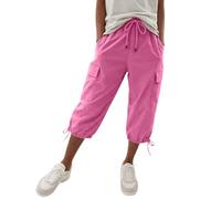 TEPTDirio Womens Cargo Trousers Plus Size Joggers for Women UK Loose Fit Casual Baggy Cargo Pants Cotton Linen Hiking Ladies Cropped Trousers Yoga Lightweight Capri Pants for Women UK