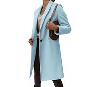 TEPTDirio Womens Classic Trench Coat Lapel Collar Open Front Long Jacket Wool Blend Pea Coat Winter Slim Fit Jackets Sale Clearance Overcoat Outwear