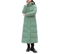 TEPTDirio Women's Down Maxi Winter Jacket with Hood, Extra Long, Thickened Puffer, Padded Coat